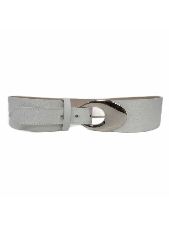 Bvlgari Round Buckle Belt Leather White main image 4